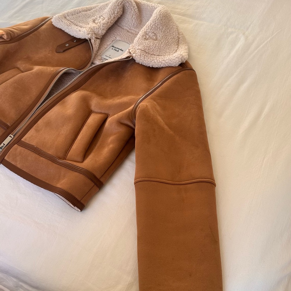 Vegan Suede Shearling Coat - Picture 3 of 11